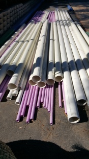 Purple pipes indicate use of reclaimed water. Photo: Lucy Parker